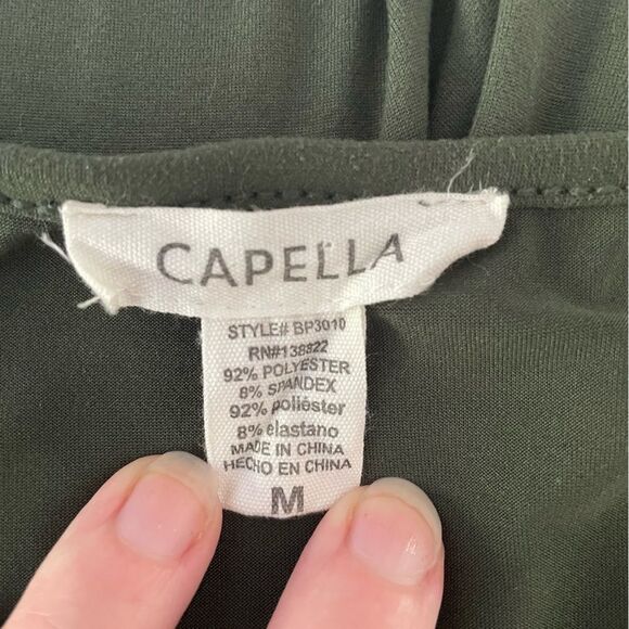 Capella Green Short Sleeve Scoopneck One Piece Joggers Jumpsuit Romper Size M - Picture 3 of 10